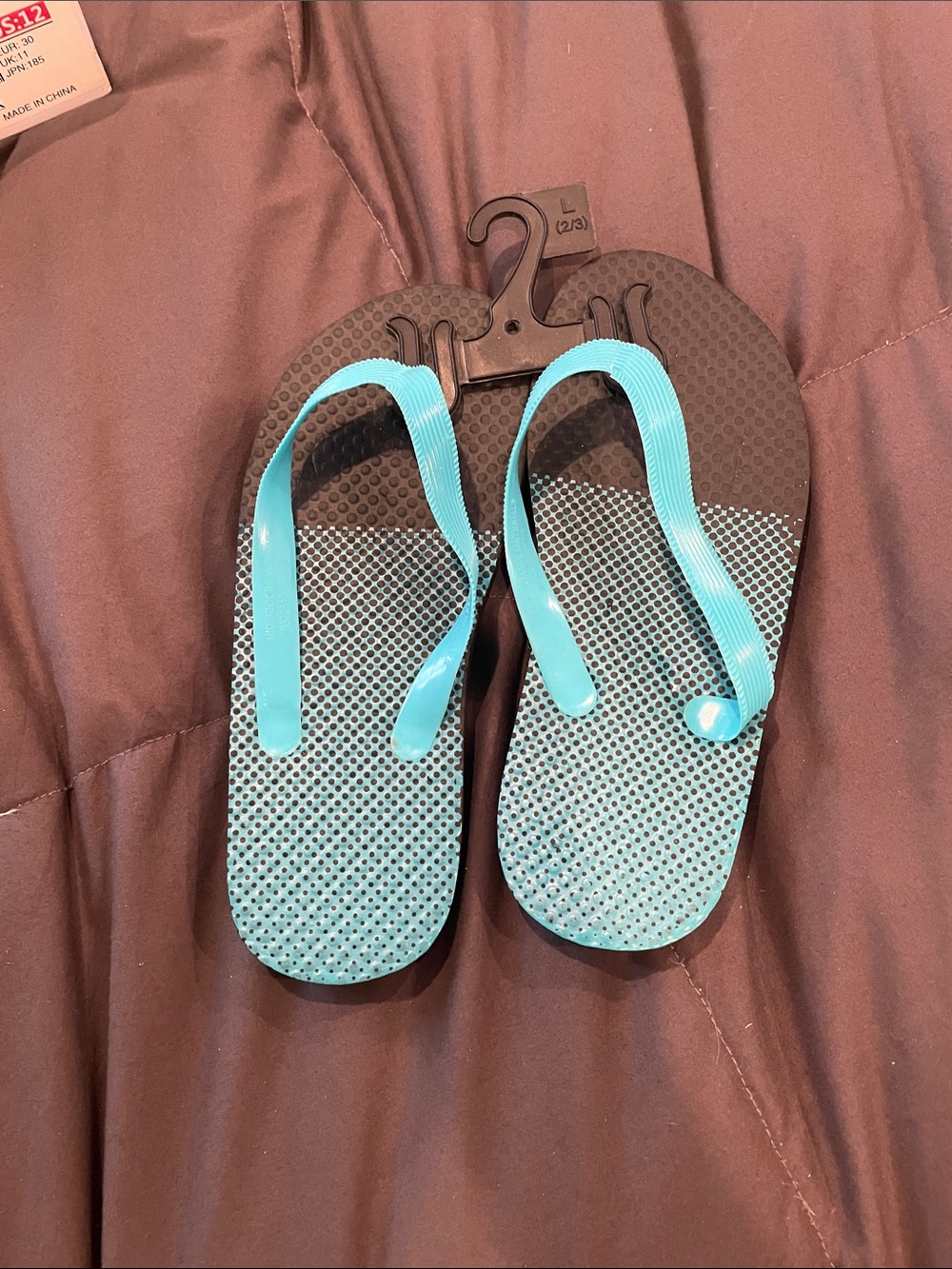 Turquoise and Black Gradient Flip Flops